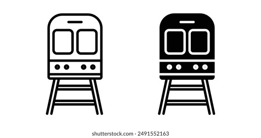 Train Vektorgrafik Symbol in Schwarz gesetzt.