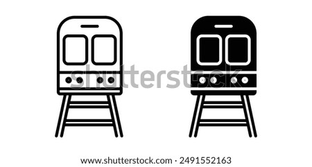 train vector icon set in black color.