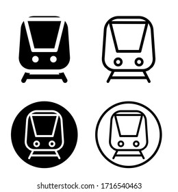 
Train vector icon set. railway illustration sign collection. Tram symbol. Public transport logo.
