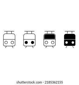 Train vector icon set. tram illustration sign collection. public transport symbol. Travel logo.