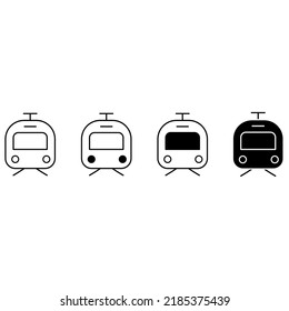 Train vector icon set. tram illustration sign collection. public transport symbol. Travel logo.
