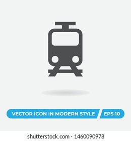 Train vector icon, simple train sign.