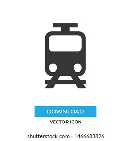 Train vector icon, simple train sign.