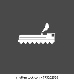 Train vector icon for transport traveling smoke train or industrial use 
