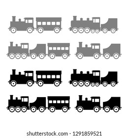 Train vector icons on white background           