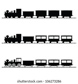 train vector illustration black silhouette on white