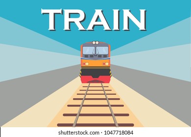 Train vector illustration, Transportation background, Railway vector.
