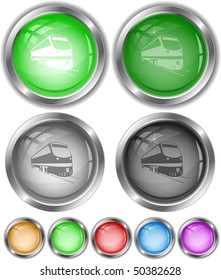 Train. Vector internet buttons.
