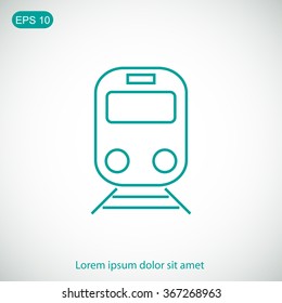 Train vector line icon