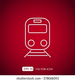 Train vector line icon