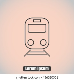 Train vector line icon