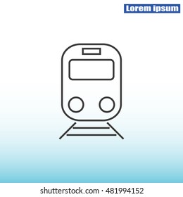 Train vector line icon