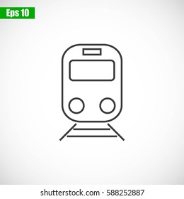 Train vector line icon