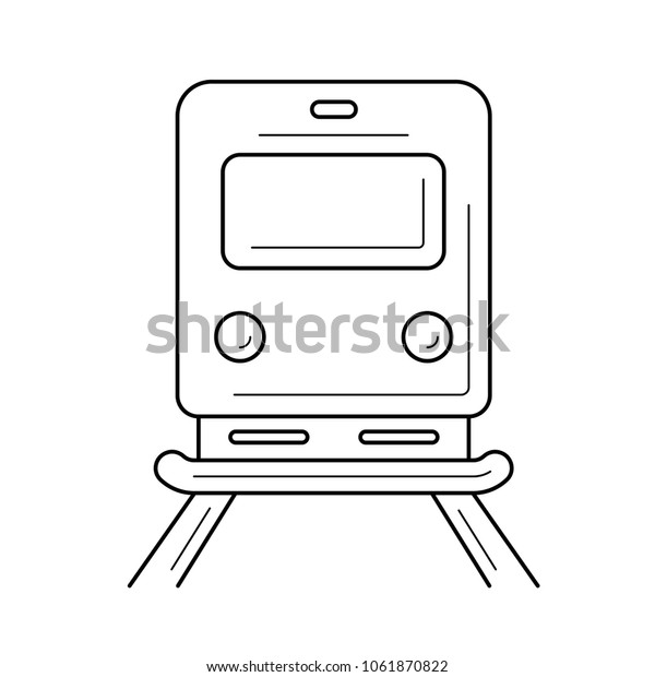 Train vector line icon isolated on white\
background. Train line icon for infographic, website or app. Icon\
designed on a grid\
system.