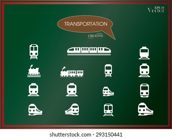 train vector on chalkboard .Transport icons,transportation vector illustration 