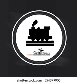 train vector on chalkboard .Transport icons.transportation. vector illustration .

