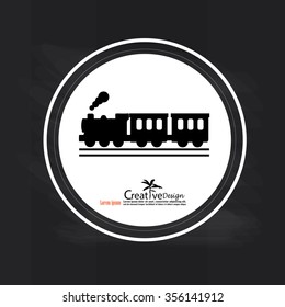 train vector on chalkboard .Transport icons.transportation. vector illustration .

