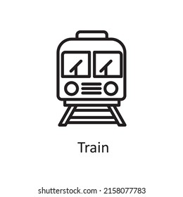 Train Vector Outline Icon Design Illustration. City Elements Symbol On White Background EPS 10 File