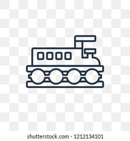 Train vector outline icon isolated on transparent background, high quality linear Train transparency concept can be used web and mobile