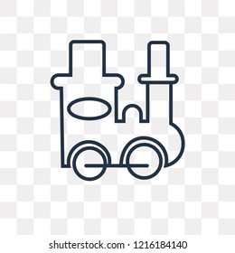 Train vector outline icon isolated on transparent background, high quality linear Train transparency concept can be used web and mobile