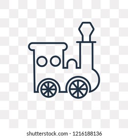 Train vector outline icon isolated on transparent background, high quality linear Train transparency concept can be used web and mobile