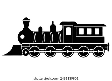 train vector, silhouette, illustration, this a editable eps file 