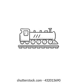 Train vector sketch icon isolated on background. Hand drawn Train icon. Train sketch icon for infographic, website or app.