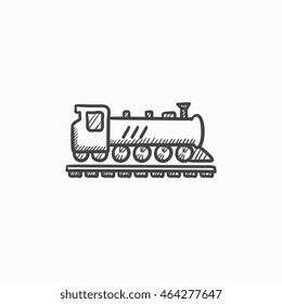 Train vector sketch icon isolated on background. Hand drawn Train icon. Train sketch icon for infographic, website or app.
