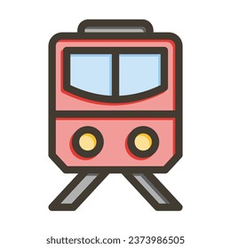 Train Vector Thick Line Filled Colors Icon For Personal And Commercial Use.
