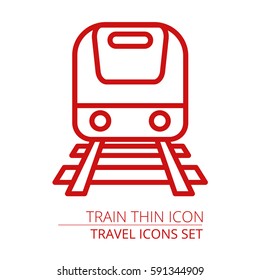 Train vector thin icon Part of travel icons set EPS10