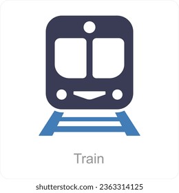 Concepto de icono de tren y vehículo