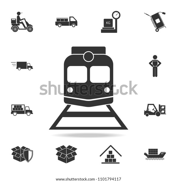 train view from\
the front icon. Detailed set of logistic icons. Premium graphic\
design. One of the collection icons for websites, web design,\
mobile app on white\
background