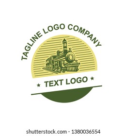 train vintage retro logo