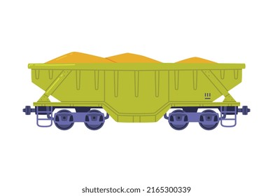 Vagón de tren con iluminación vectorial de mercancías y carga