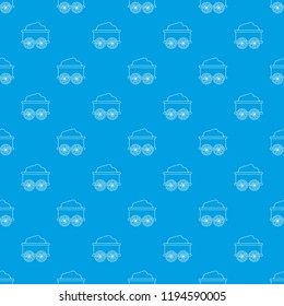 Train wagon pattern vector seamless blue repeat for any use