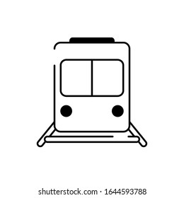 train wagon railway transport vector illustration line style icon