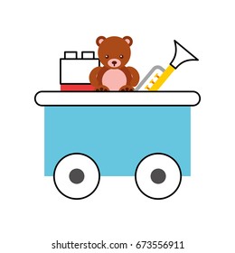 train wagon toy with toys