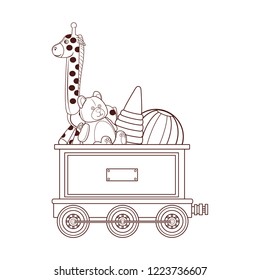 Train wagon with toys