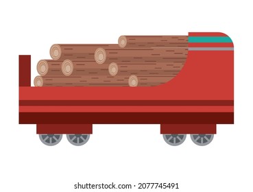 train wagon with wooden logs