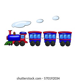 train with wagons isolated at the white background