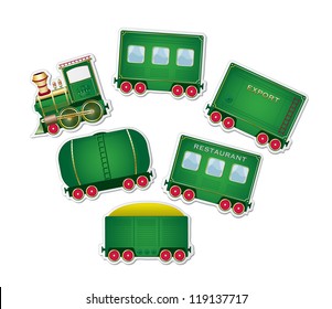 Train With Wagons Vector
