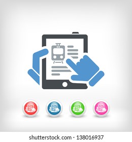 Train website on vertical tablet icon