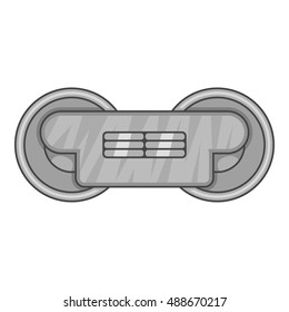 Train wheels icon in black monochrome style isolated on white background. Spare parts symbol vector illustration