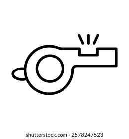 Train Whistle Vector Line Icon Design