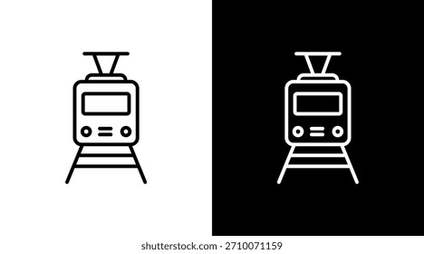 Diseño de conjunto de iconos blancos de tren