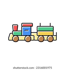 train wooden toy color icon vector. train wooden toy sign. isolated symbol illustration