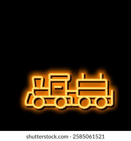 train wooden toy neon light sign vector. train wooden toy illustration