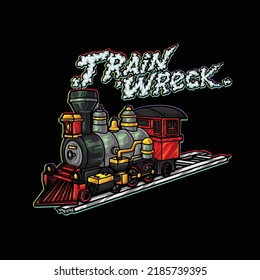 Train Wreck Vector Old Transportation