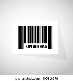 train your brain barcode sign concept illustration design