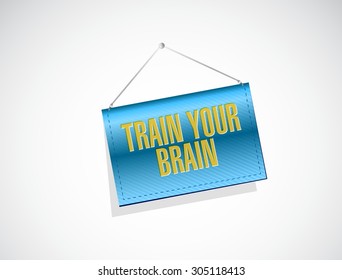 train your brain hanging sign concept illustration design